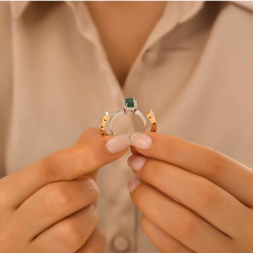 Storks Diamant-Smaragd-Ring