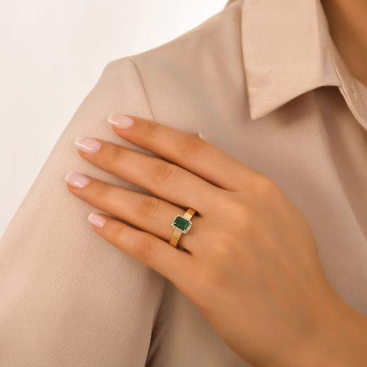 Storks Diamant-Smaragd-Ring
