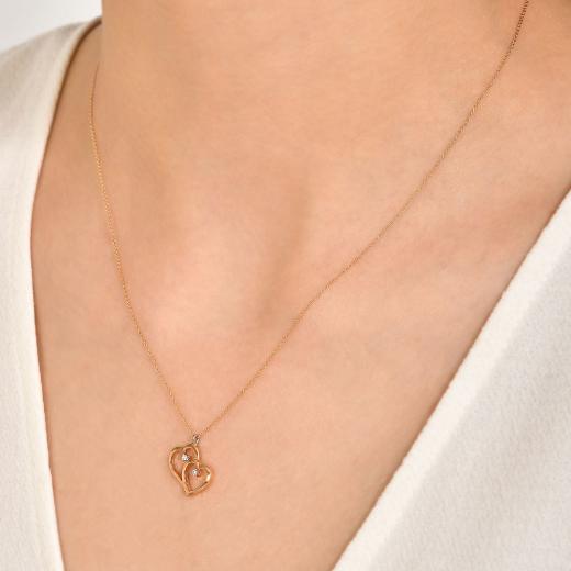 0.03 ct. Diamond Heart Necklace