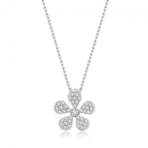 0.19 ct.Diamond Flower Necklace