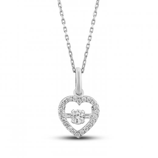 0.20 ct. Diamond Dancer Heart Necklace