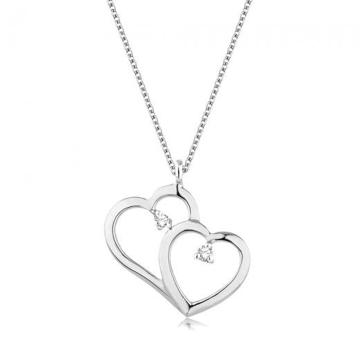 0.03 kt. Diamant-Herz-Halskette
