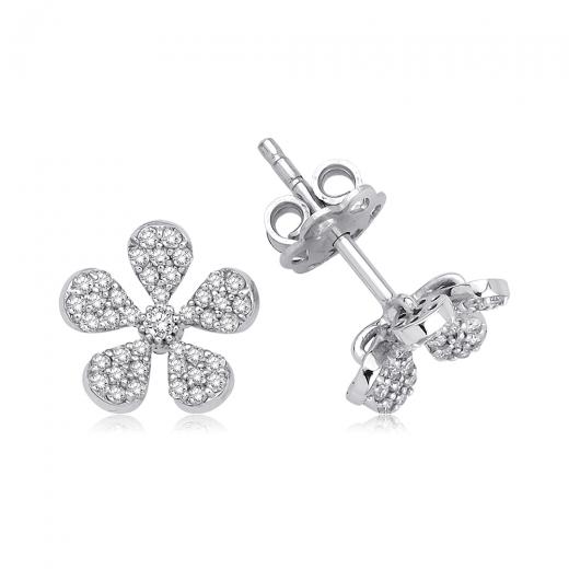 0.37 ct.Diamond Flower Earrings