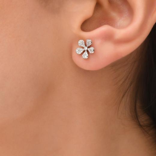 0.37 kt. Diamant-Blumen-Ohrringe