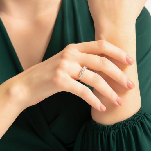 1.02 kt. Diamant Halbkreis-Ring