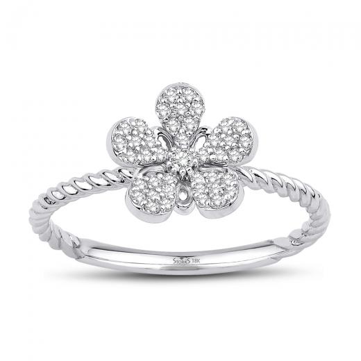 0.19 ct.Diamond Flower Ring