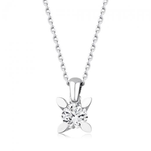 0.40 kt. Diamant Solitär Halskette