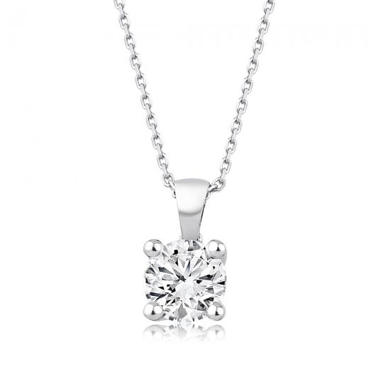 0.85 kt. Diamant Solitär Halskette