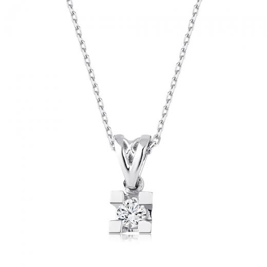 0.08 kt. Diamant Solitär Halskette