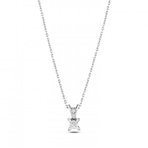 0.12 kt. Diamant Solitär Halskette