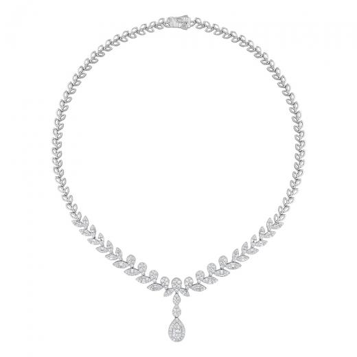 4.09 kt. Diamant-Hochzeits-Baguette-Halskette