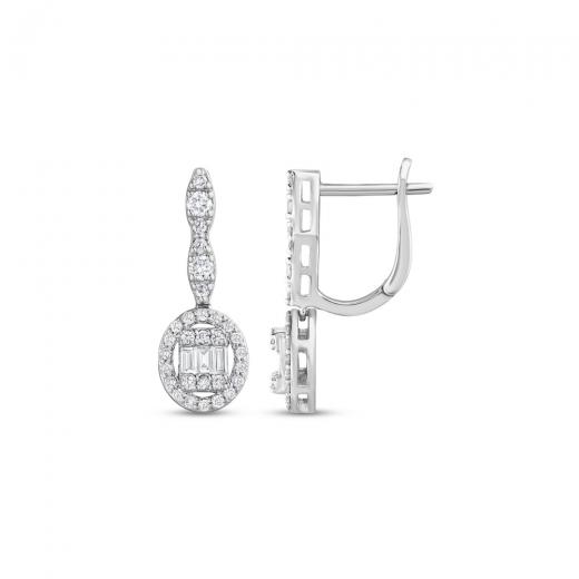 0.75 ct. Diamond Wedding Baguette Earrings
