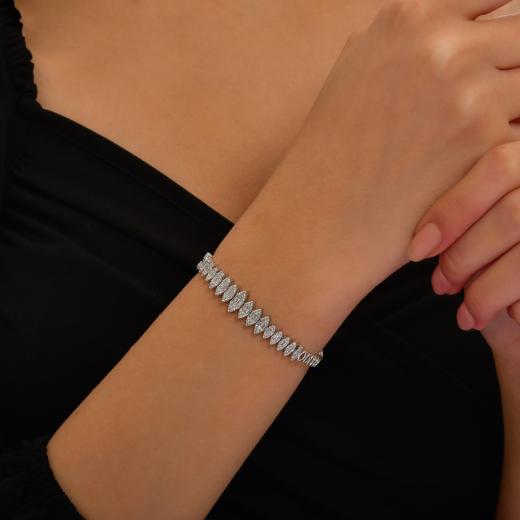 1.41 kt. Diamant-Hochzeits-Baguette-Armband