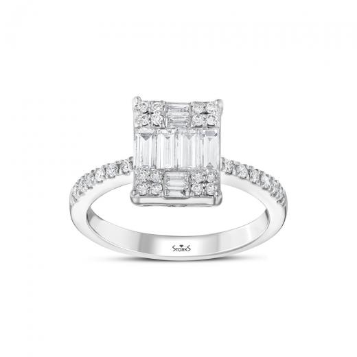 0.78 ct. Diamond Wedding Baguette Ring