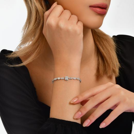 0.85 kt. Diamant-Hochzeits-Baguette-Armband