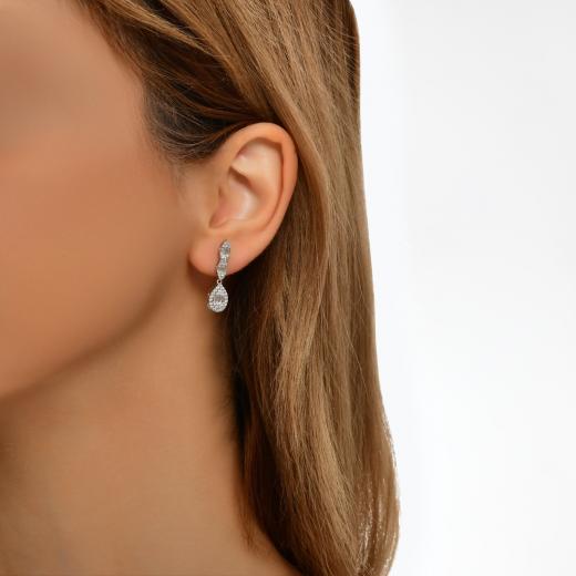 0.86 kt. Diamant-Hochzeits-Baguette-Ohrringe