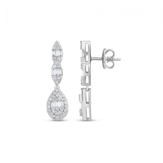 0.86 ct. Diamond Wedding Baguette Earrings