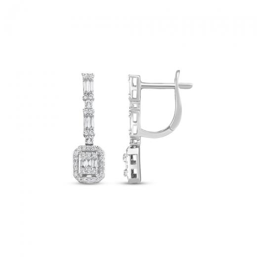 0.54 ct. Diamond Wedding Baguette Earrings