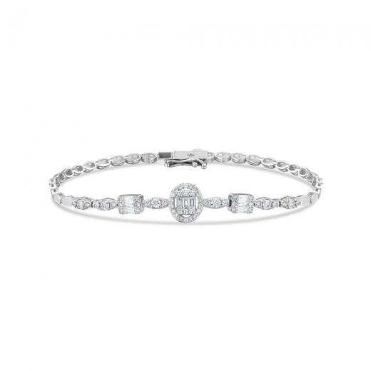 0.88 ct. Diamond Wedding Baguette Bracelet