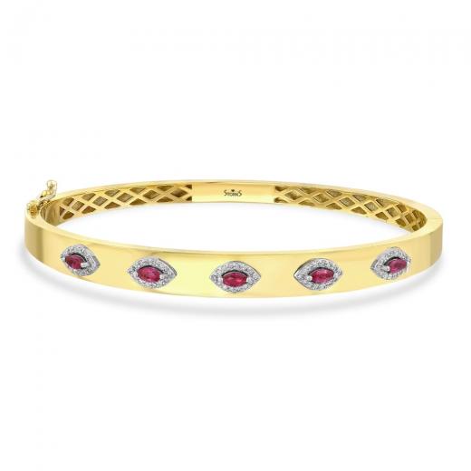 0.76 kt. Diamant-Naturrubin-Armband
