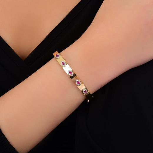 0.76 kt. Diamant-Naturrubin-Armband