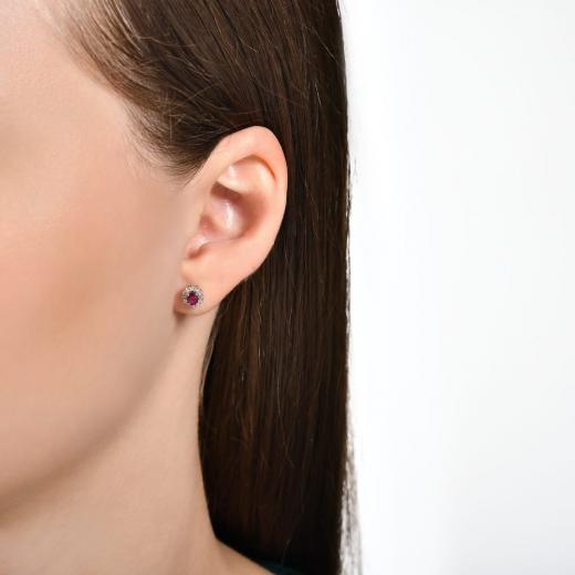 0.58 kt. Diamant-Rubin-Ohrringe