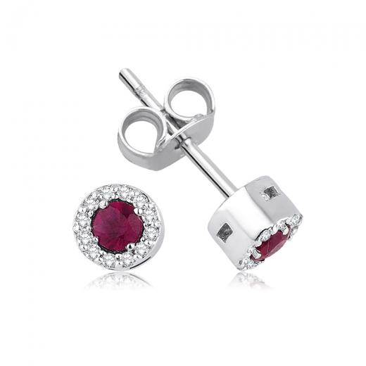 0.26 kt. Diamant-Rubin-Ohrringe