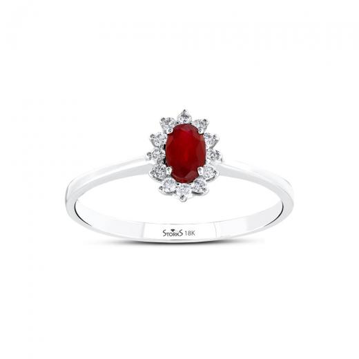 0.36 ct. Diamond Natural Ruby Ring