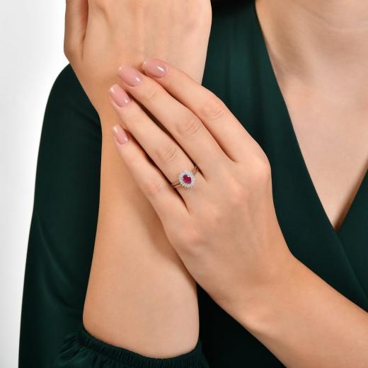 0.80 ct. Diamond Ruby Ring