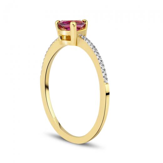 0.55 ct. Diamond Tourmaline Ring