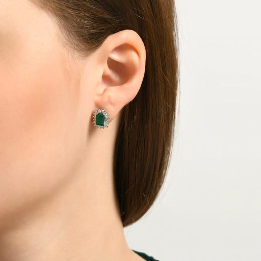 2.36 ct. Diamond Natural Emerald Earrings