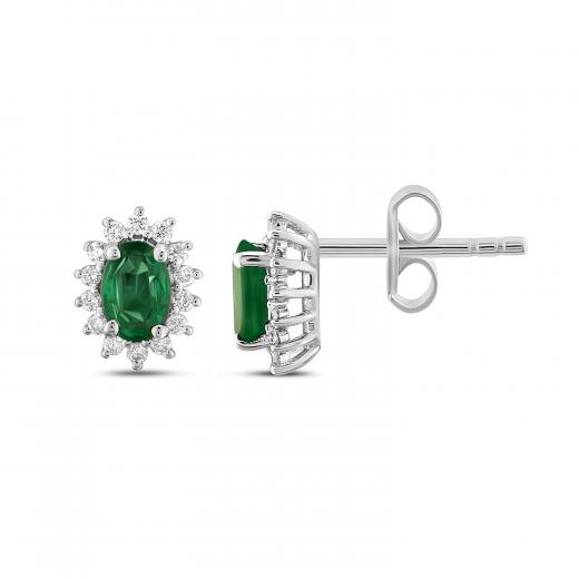 0.93 ct. Diamond Natural Emerald Earrings