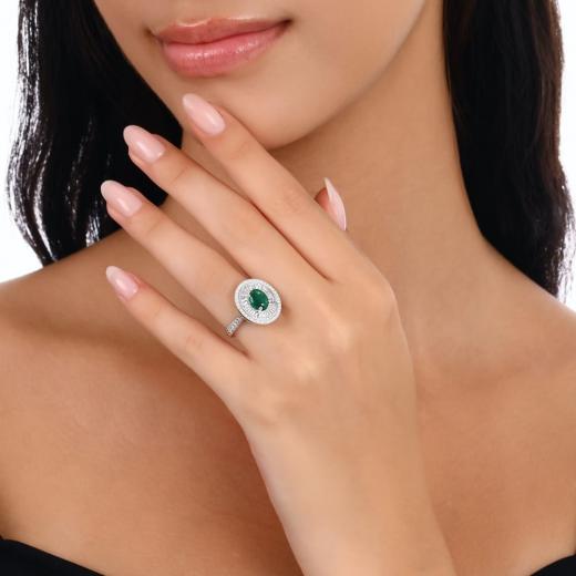 2,36 ct. Diamant-Natürlicher Smaragdring
