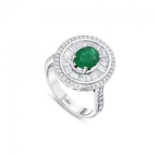 2,36 ct. Diamant-Natürlicher Smaragdring