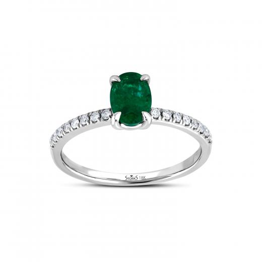 0.86 kt. Diamant Smaragd Ring