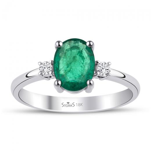 1.22 kt. Diamant Smaragd Ring