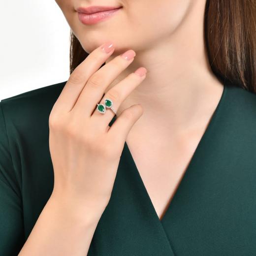 2.26 kt. Diamant Smaragd Ring