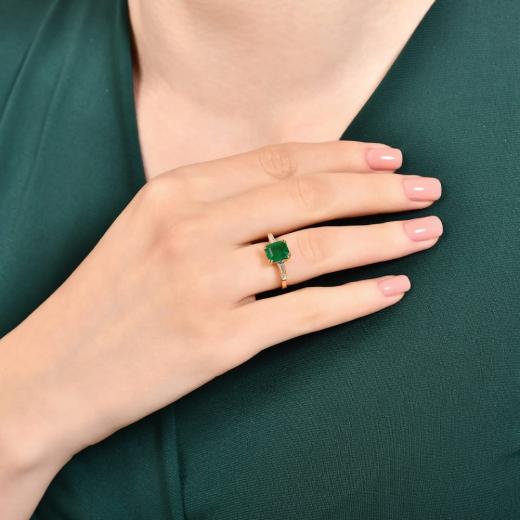 2.61 ct. Diamond Natural Emerald Ring