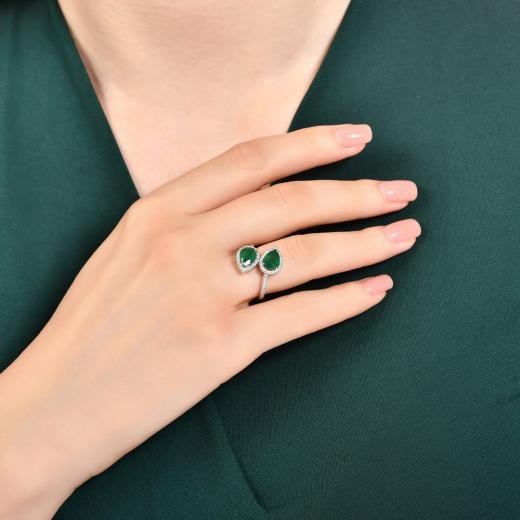 1.53 ct. Diamond Natural Emerald Ring