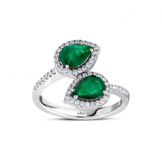1.53 kt. Diamant Smaragd Ring