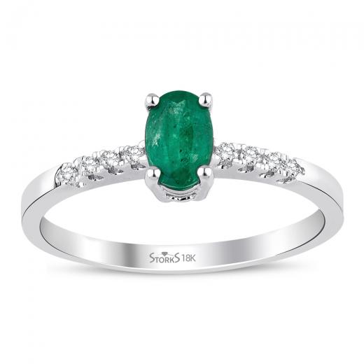 0.50 kt. Diamant Smaragd Ring