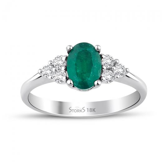 1.07 ct. Diamond Natural Emerald Ring
