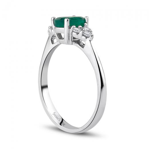 1.07 kt. Diamant Smaragd Ring